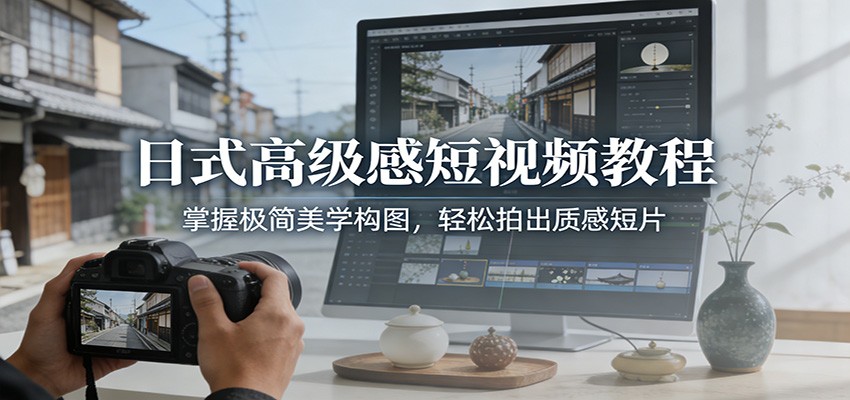 日式高级感短视频教程:掌握极简美学构图,轻松拍出质感短片-创新社-资源网-最新项目分享网站