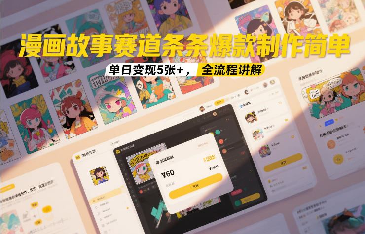 漫画故事赛道条条爆款制作简单，单日变现5张+，全流程讲解-创新社-资源网-最新项目分享网站