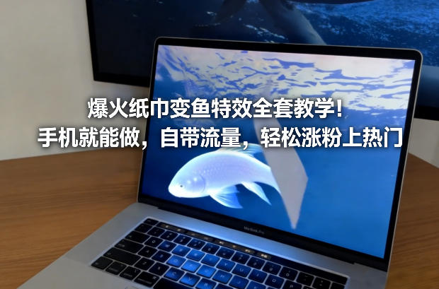 爆火纸巾变鱼特效全套教学！手机就能做，自带流量，轻松涨粉上热门-创新社-资源网-最新项目分享网站