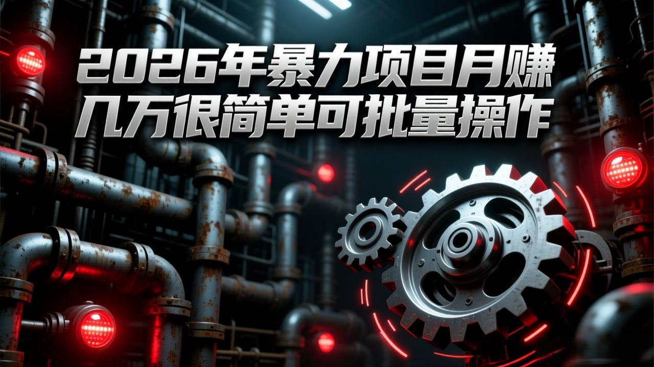 2026年暴力项目月赚几万很简单可批量操作，成本低，利润大-创新社-资源网-最新项目分享网站