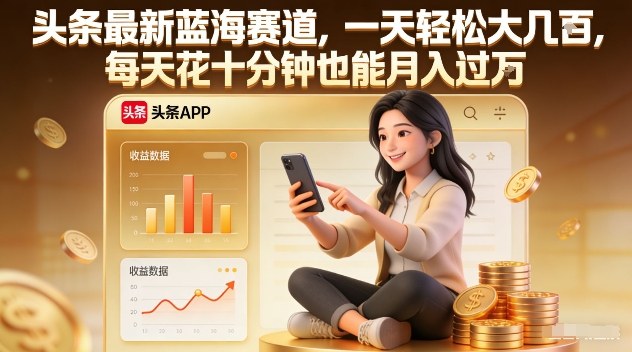 头条最新蓝海赛道,一天轻松大几张,每天花十分钟也能月入过1W【揭秘】-创新社-资源网-最新项目分享网站