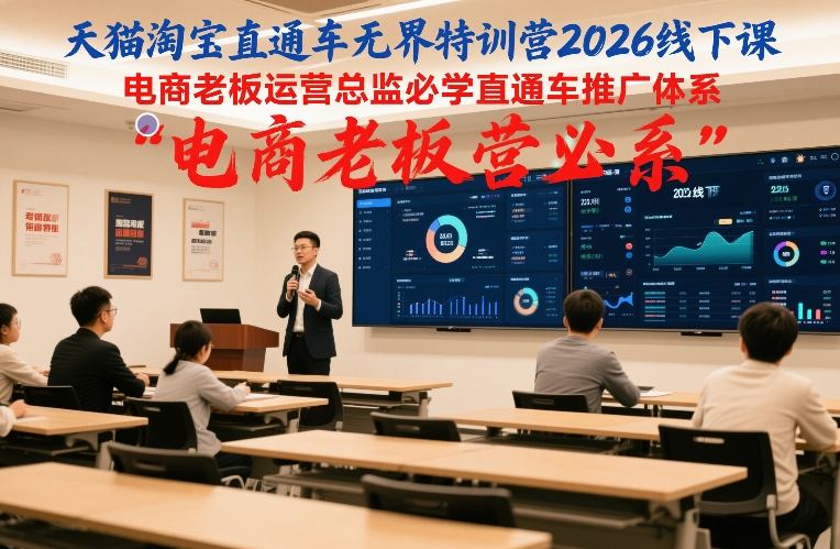 天猫淘宝直通车无界特训营2026线下课，电商老板运营总监必学直通车推广体系-创新社-资源网-最新项目分享网站