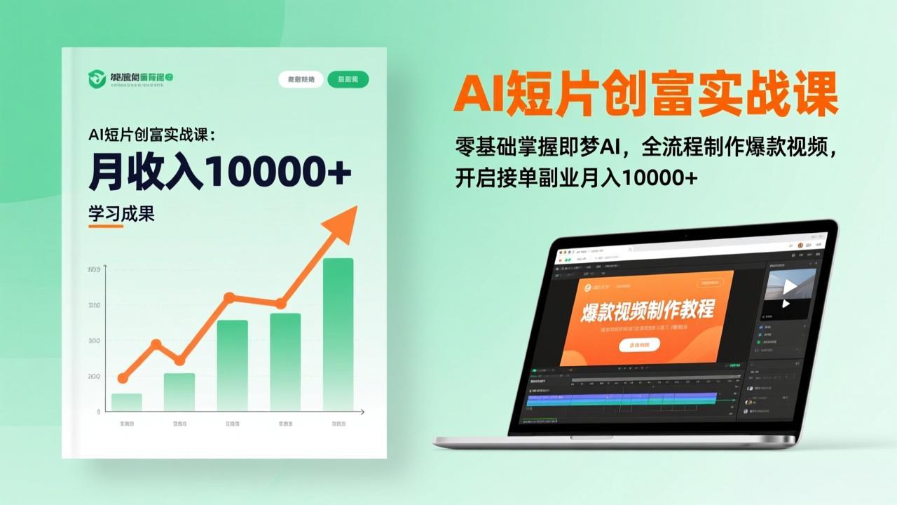 AI短片创富实战课：零基础掌握即梦AI，全流程制作爆款视频，开启接单副业月入10000+(更新-创新社-资源网-最新项目分享网站