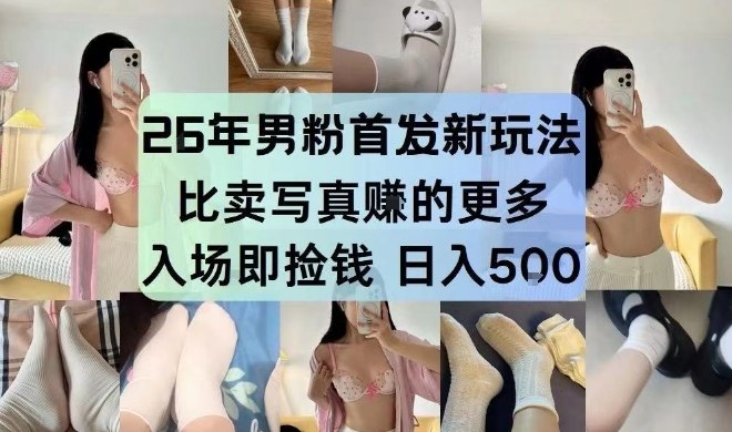 26年男粉首发最新3.0玩法，独此一家，比卖写真賺的更多，入场即捡钱，日入5张【揭秘】-创新社-资源网-最新项目分享网站