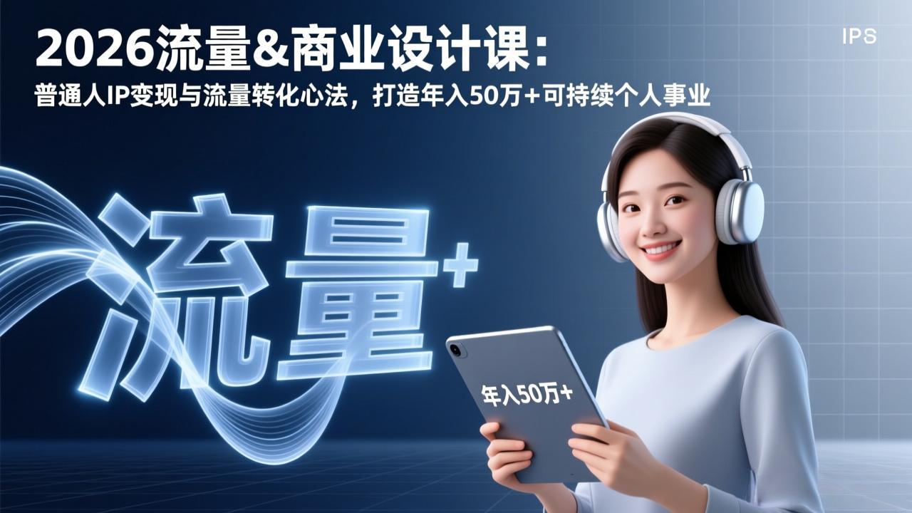 2026流量&商业设计课:普通人IP变现与流量转化心法,打造年入50万+可持续个人事业-创新社-资源网-最新项目分享网站