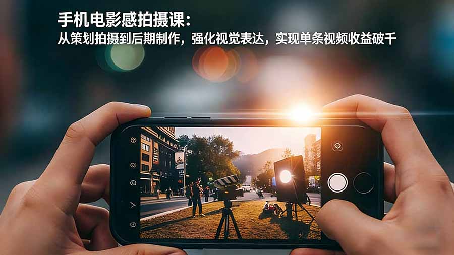 手机电影感拍摄课：从策划拍摄到后期制作，强化视觉表达，实现单条视频收益破千-创新社-资源网-最新项目分享网站