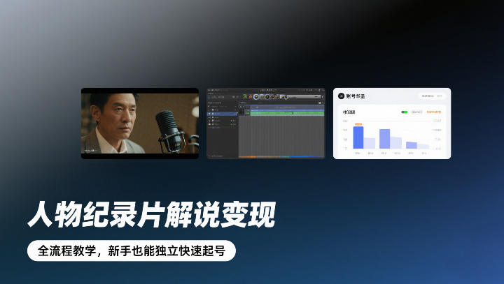 人物纪录片解说变现，全流程教学，新手也能独立快速起号-创新社-资源网-最新项目分享网站