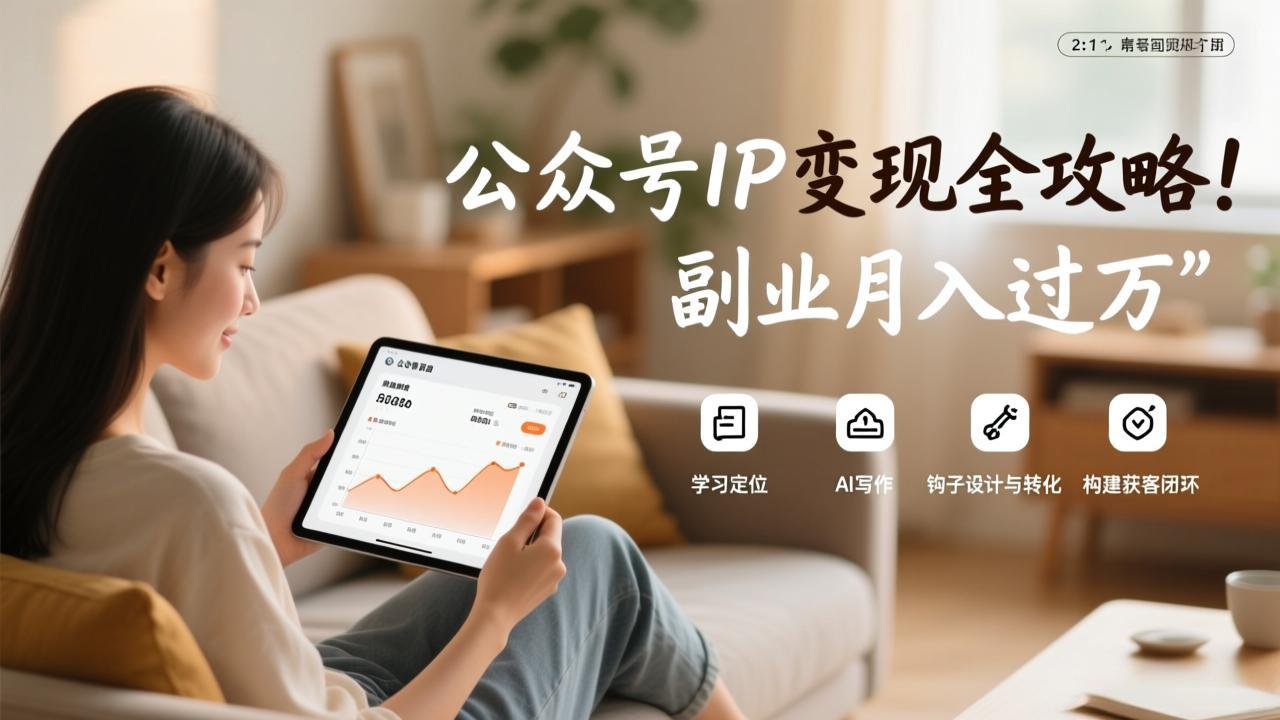 公众号IP变现全攻略，学习定位、AI写作、钩子设计与转化，构建获客闭环，副业月入过万-创新社-资源网-最新项目分享网站