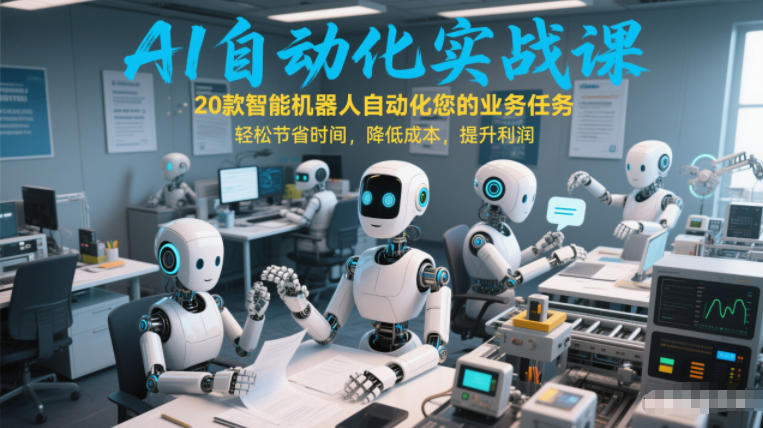 AI自动化实战课：20款智能机器人自动化您的业务任务，轻松节省时间，降低成本，提升利润-创新社-资源网-最新项目分享网站