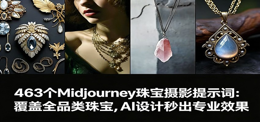 463个Midjourney珠宝摄影提示词：覆盖全品类珠宝，AI设计秒出专业效果-创新社-资源网-最新项目分享网站