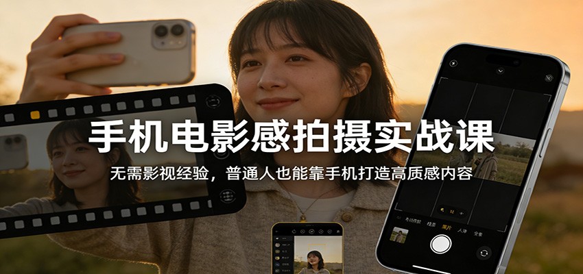 手机电影感拍摄实战课：无需影视经验，普通人也能靠手机打造高质感内容-创新社-资源网-最新项目分享网站