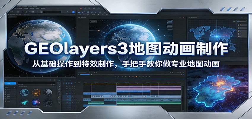 GEOlayers3地图动画制作：从基础操作到特效制作，手把手教你做专业地图动画-创新社-资源网-最新项目分享网站