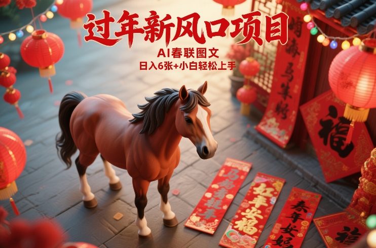 过年新风口项目，用ai春联图文，日入6张+小白轻松上手【揭秘】-创新社-资源网-最新项目分享网站