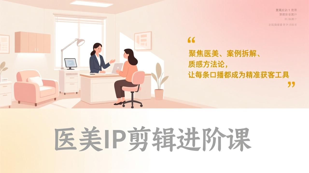 医美IP剪辑进阶课，聚焦医美、案例拆解、质感方法论，让每条口播都成为精准获客工具-创新社-资源网-最新项目分享网站