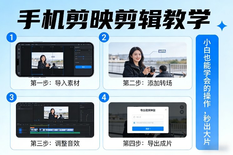 手机剪映剪辑教学，小白也能学会的操作，秒出大片-创新社-资源网-最新项目分享网站