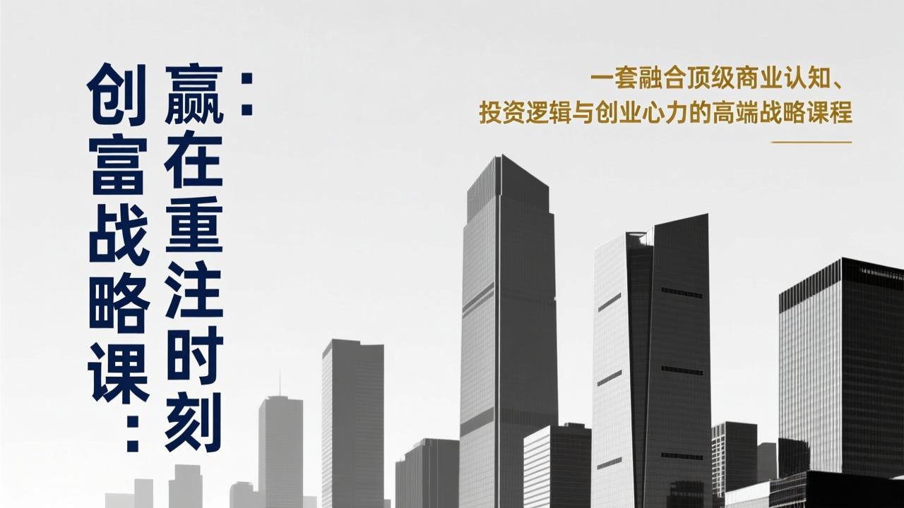 《创富战略课：赢在重注时刻》一套融合顶级商业认知、投资逻辑与创业心力的高端战略课程-创新社-资源网-最新项目分享网站