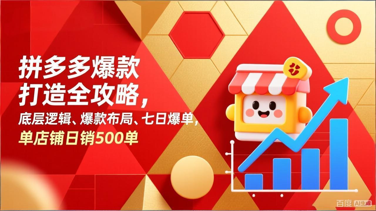 拼多多爆款打造全攻略，底层逻辑、爆款布局、七日爆单，单店铺日销500单-创新社-资源网-最新项目分享网站