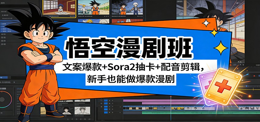 悟空漫剧班：文案爆款+Sora2抽卡+配音剪辑，新手也能做爆款漫剧-创新社-资源网-最新项目分享网站