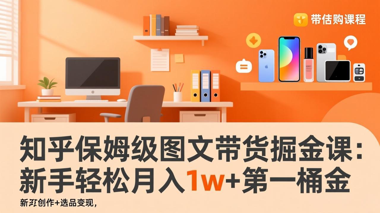 知乎保姆级图文带货掘金课：账号打造+爆文创作+选品变现，新手轻松月入1w+第一桶金-创新社-资源网-最新项目分享网站