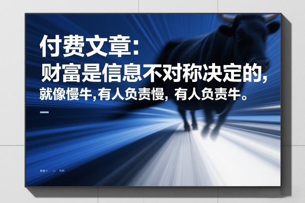 付费文章：财富是信息不对称决定的，就像慢牛，有人负责慢，有人负责牛-创新社-资源网-最新项目分享网站