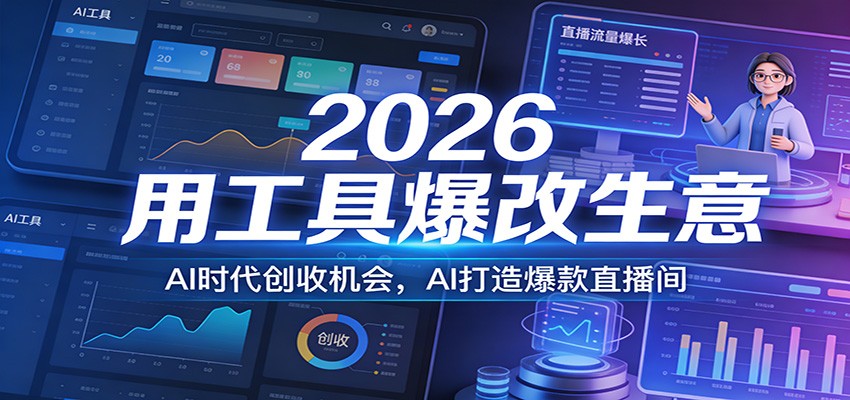 2026用工具爆改生意，AI时代创收机会，AI打造爆款直播间-创新社-资源网-最新项目分享网站