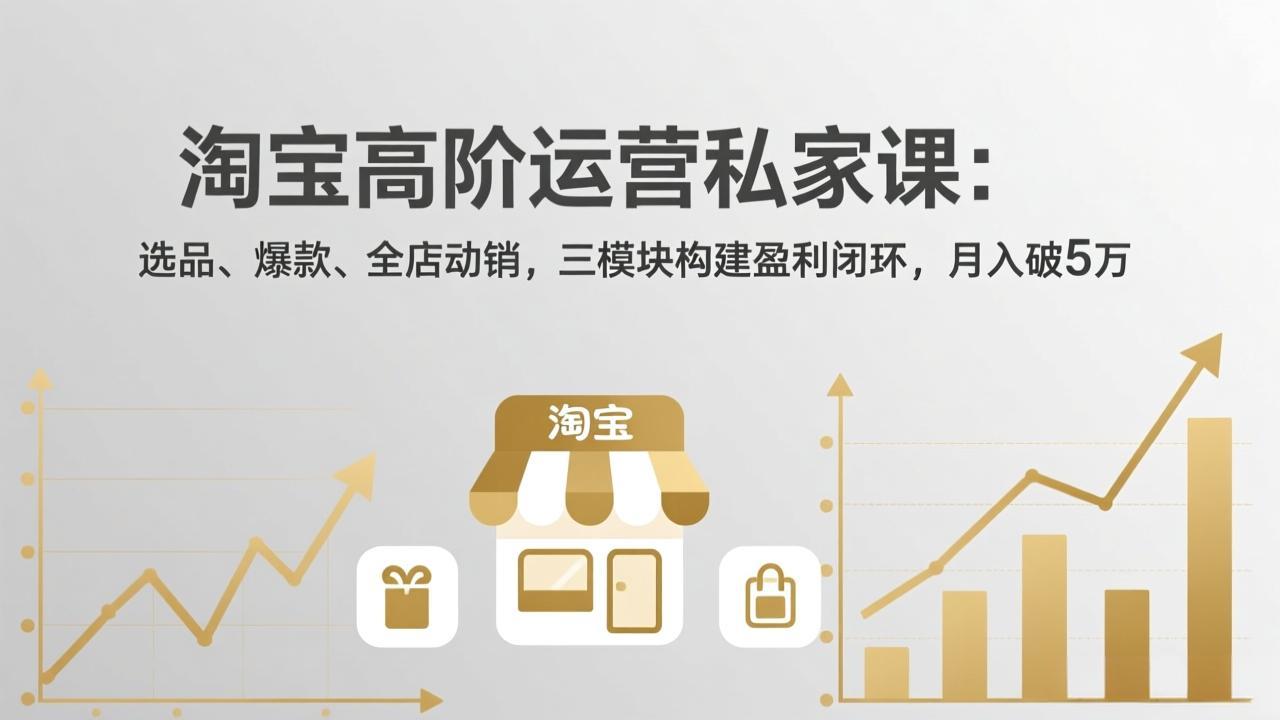 淘宝高阶运营私家课：选品、爆款、全店动销，三模块构建盈利闭环，月入破5万(更新26年2月-创新社-资源网-最新项目分享网站