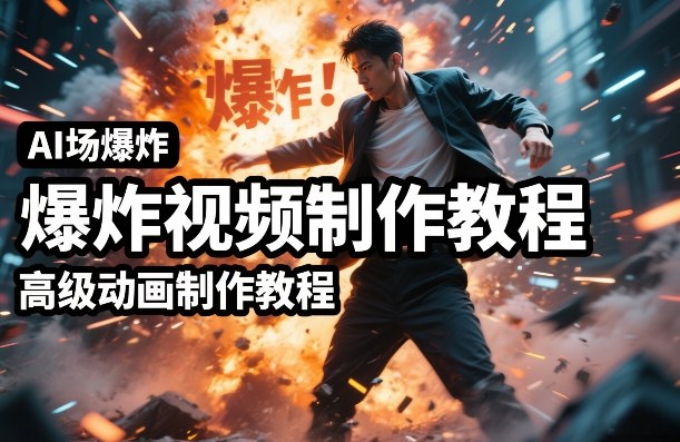 AI场景爆炸视频制作教程，利用人物实拍视频制作出高级的动画特效-创新社-资源网-最新项目分享网站