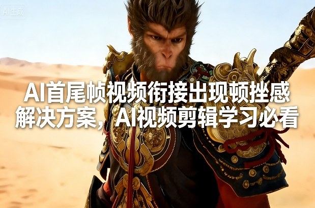 AI首尾帧视频衔接出现顿挫感解决方案，AI视频剪辑学习必看-创新社-资源网-最新项目分享网站