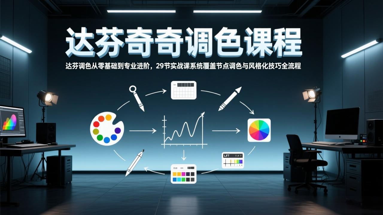 达芬奇调色从零基础到专业进阶，29节实战课系统覆盖节点调色与风格化技巧全流程-创新社-资源网-最新项目分享网站