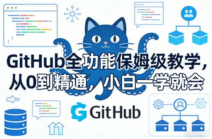 GitHub全功能保姆级教学，从0到精通，小白一学就会-创新社-资源网-最新项目分享网站