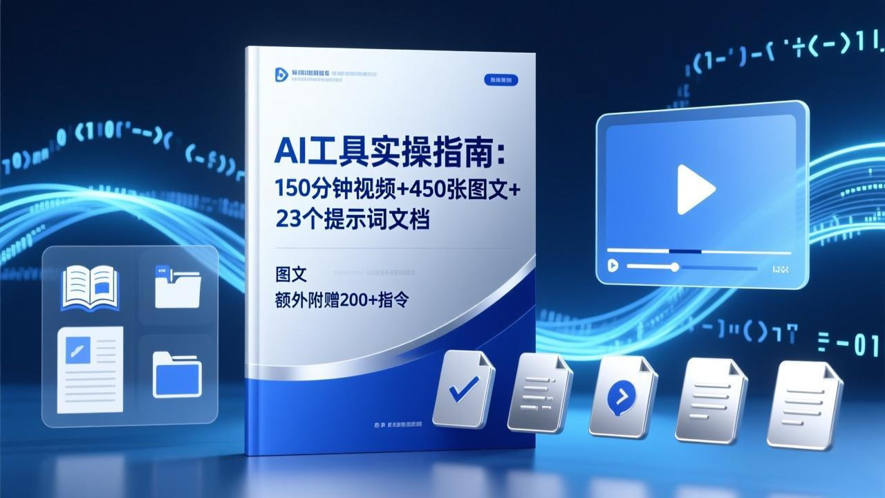 AI工具实操指南：150分钟视频+450张图文+23个提示词文档，额外附赠200+指令-创新社-资源网-最新项目分享网站