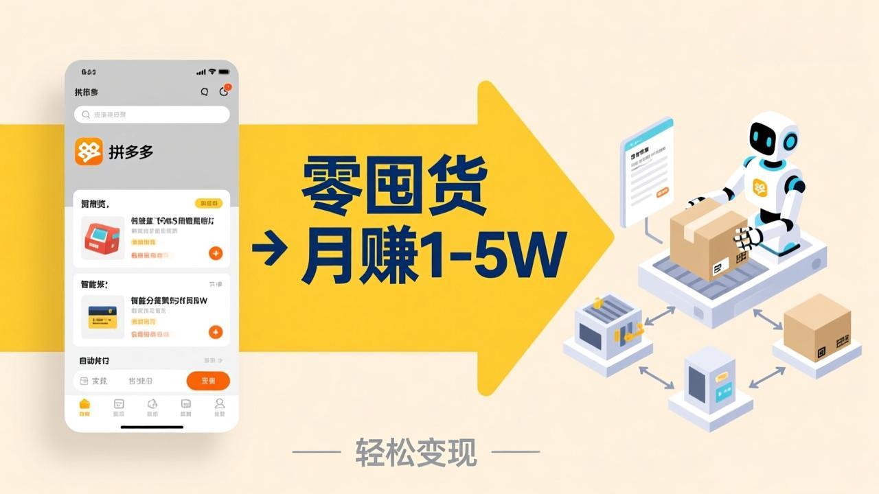 不用囤货不用跑单！拼多多虚拟玩法，机器人管理发货和客服，帮你月赚 1-5W-创新社-资源网-最新项目分享网站