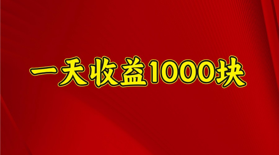 一天收益1000块，2025全网首发-创新社-资源网-最新项目分享网站