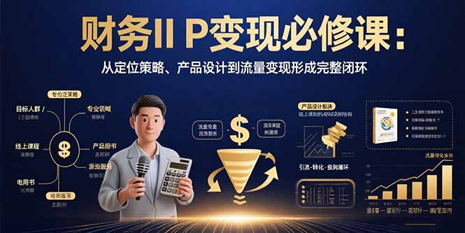 财务IP变现必修课：从定位策略、产品设计到流量变现形成完整闭环-创新社-资源网-最新项目分享网站