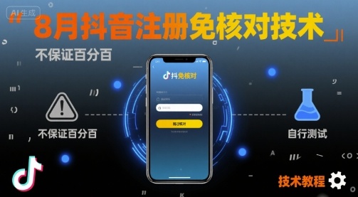8月抖音注册免核对技术，不保证百分百，自测-创新社-资源网-最新项目分享网站