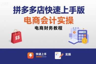 拼多多店快速上手版电商会计实操-电商财务教程-创新社-资源网-最新项目分享网站
