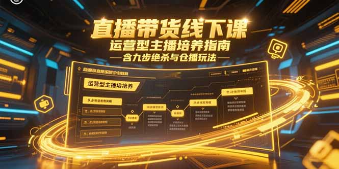 直播带货线下课，运营型主播培养指南，含九步绝杀与仓播玩法-创新社-资源网-最新项目分享网站