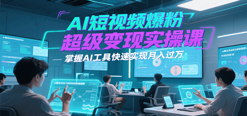 AI短视频爆粉超级变现实操课，掌握AI工具快速实现月入过万-创新社-资源网-最新项目分享网站