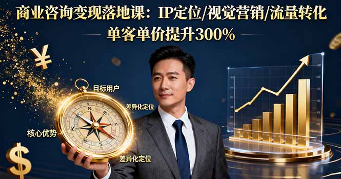 商业咨询变现落地课:IP定位/视觉营销/流量转化,单客单价提升300%-创新社-资源网-最新项目分享网站