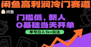 闲鱼高利润冷门赛道：门槛低，新人0基础当天开单，单号日入1k+玩法【揭秘】-创新社-资源网-最新项目分享网站