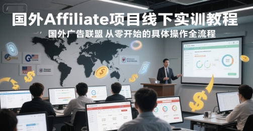 国外Affiliate项目线下实训教程，国外广告联盟从零开始的具体操作全流程-创新社-资源网-最新项目分享网站