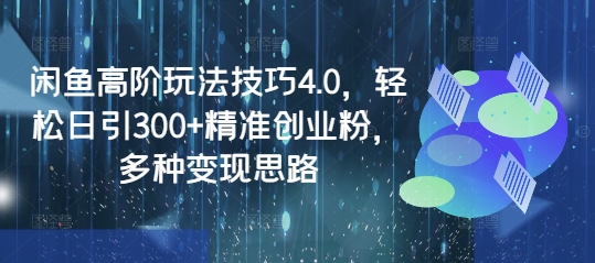 闲鱼高阶玩法技巧4.0，轻松日引300+精准创业粉，多种变现思路-创新社-资源网-最新项目分享网站