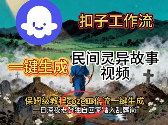 Coze扣子工作流一键生成民间灵异故事视频,保姆级教程搭建教学-创新社-资源网-最新项目分享网站