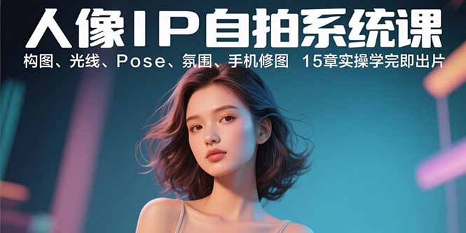 人像IP自拍系统课：构图、光线、Pose、氛围、手机修图 15章实操学完即出片-创新社-资源网-最新项目分享网站