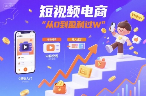 短视频电商：短视频变现从0到盈利过W-创新社-资源网-最新项目分享网站