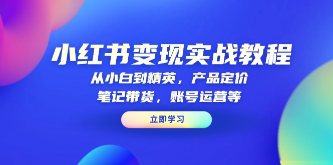 小红书变现实战教程：从小白到精英，产品定价，笔记带货，账号运营等-创新社-资源网-最新项目分享网站