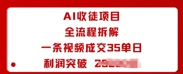 AI收徒项目全流程拆解一条视频成交35单日利润突破1k+-创新社-资源网-最新项目分享网站