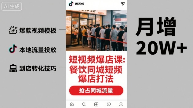 短视频爆店课,餐饮同城短视频爆店打法-创新社-资源网-最新项目分享网站