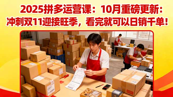 2025拼多多运营课:10月重磅更新:冲刺双11迎接旺季,看完就可以日销千单-创新社-资源网-最新项目分享网站