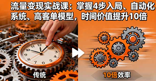 流量变现实战课:掌握4步入局、自动化系统、高客单模型,时间价值提升10倍-创新社-资源网-最新项目分享网站